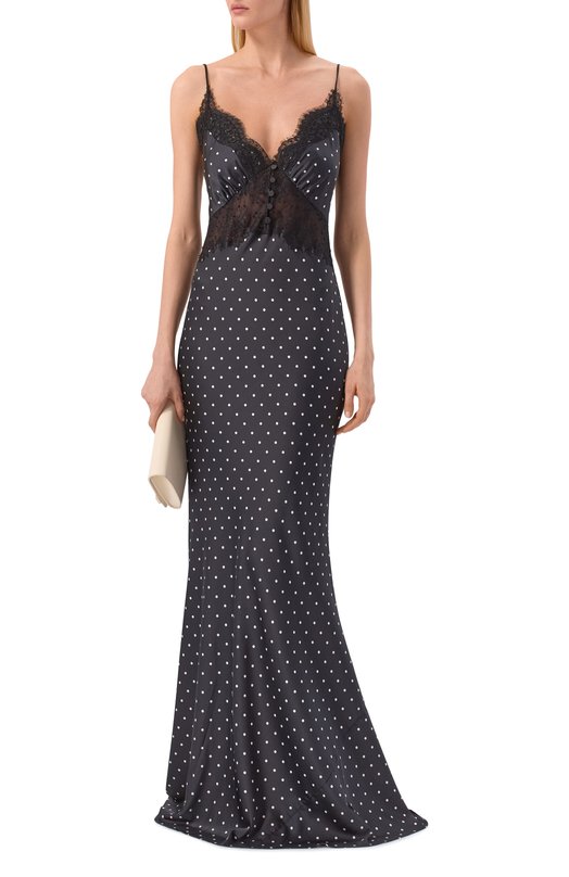 Атласное платье self-portrait RS26176XAB Чёрно-белый  RS26176XAB Фото 2