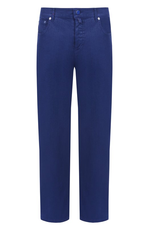 Брюки изо льна и хлопка Kiton UPR005LK0603F02 Синий UPR005LK0603F02