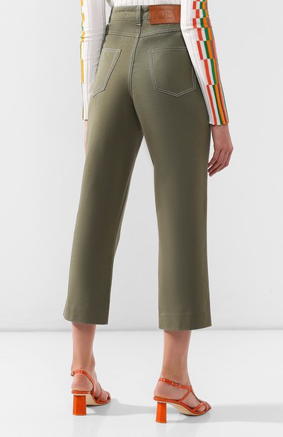 Хлопковые брюки LOEWE хаки цвета по цене 47000 руб., арт. S2192210IB, фото 4 Хлопковые брюки LOEWE, арт. S2192210IB, фото 4