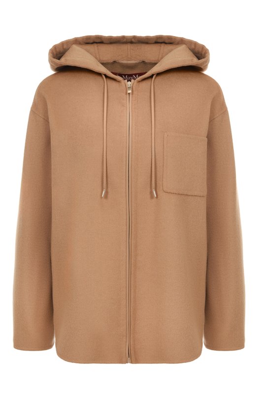 Шерстяное полупальто Max Mara Studio MINA Бежевый MINA