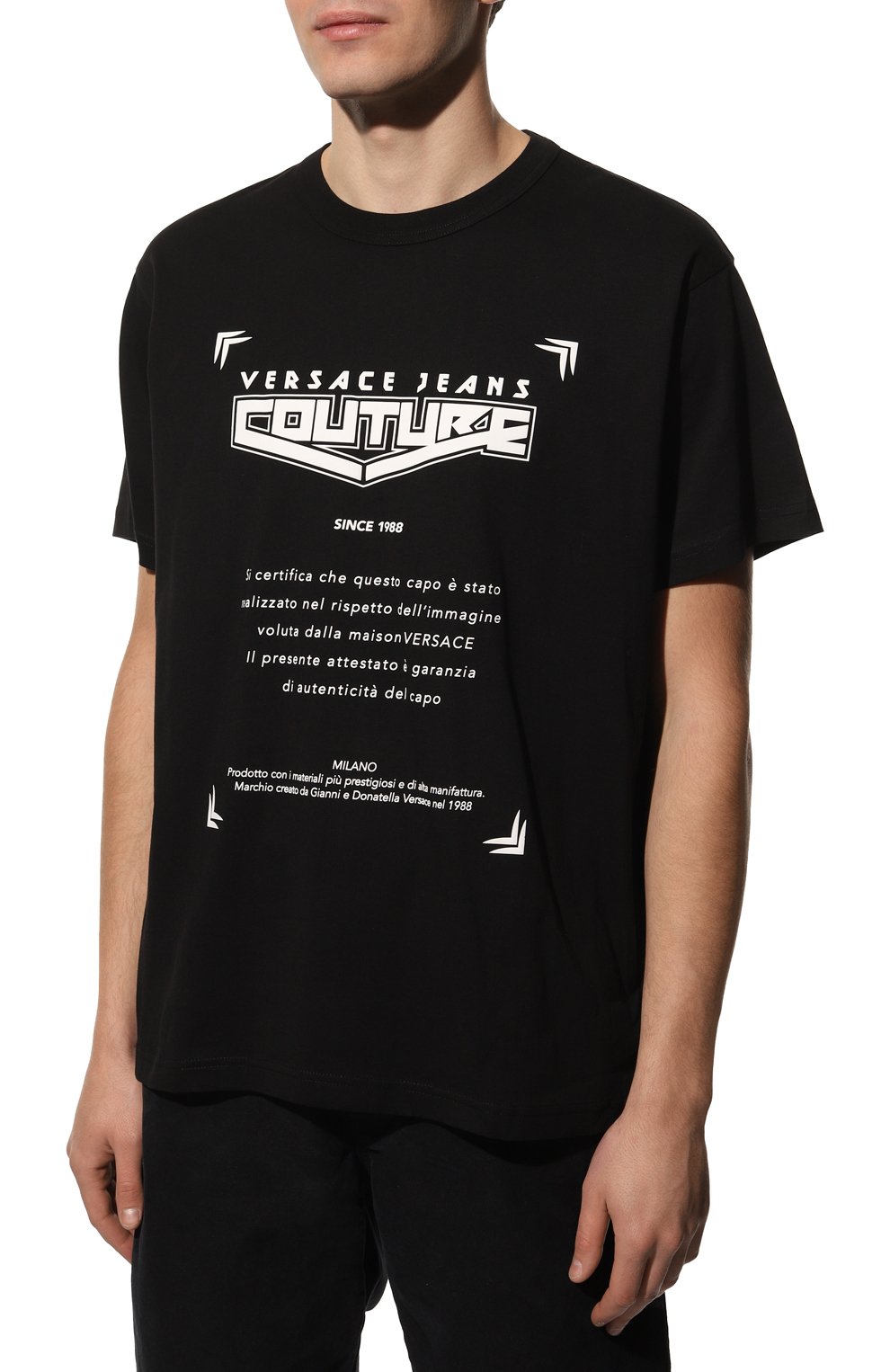 Хлопковая футболка VERSACE JEANS COUTURE, арт. 73GAHT29-73UP601 R SPACE WARRANTY/CJ000, фото 3