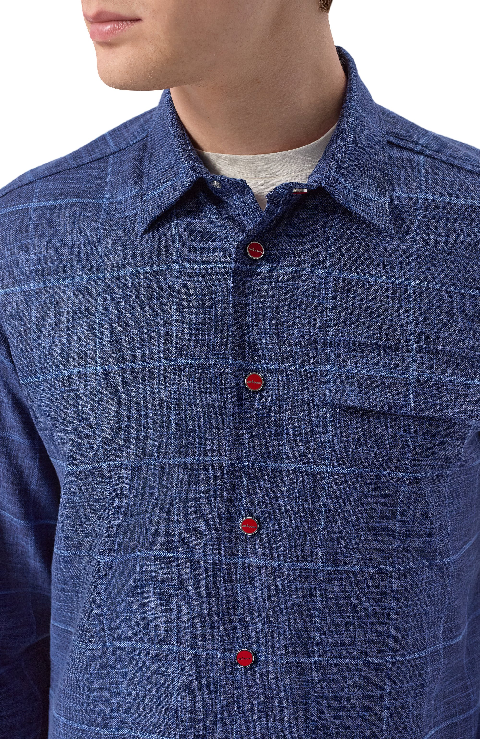 Рубашка из шерсти и шелка KITON, арт. UMCBUBAK0627G, фото 5