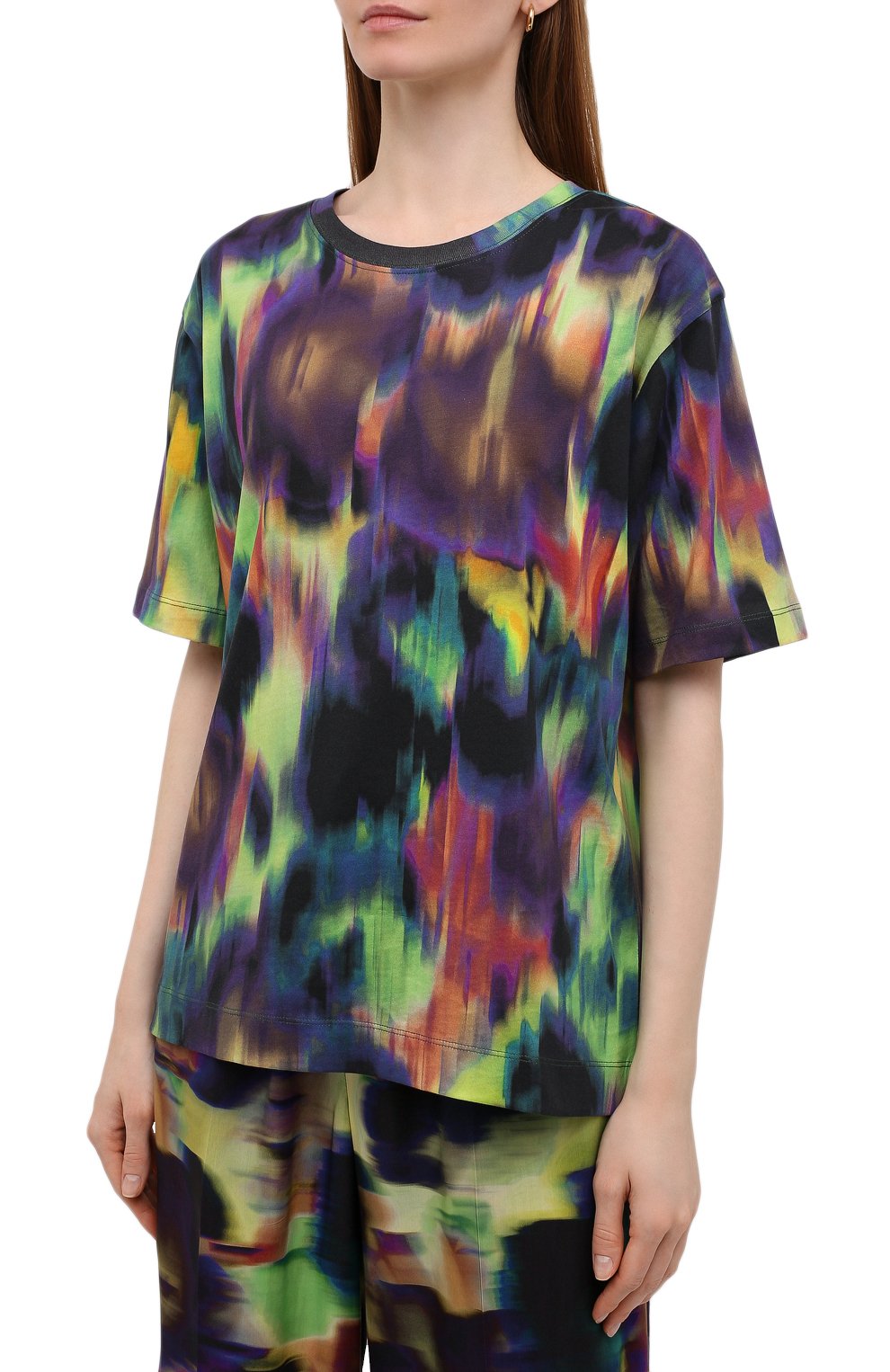 Хлопковая футболка DRIES VAN NOTEN разноцветного цвета по цене 28950 руб., арт. 221-031167-4619, фото 3 Хлопковая футболка DRIES VAN NOTEN, арт. 221-031167-4619, фото 3