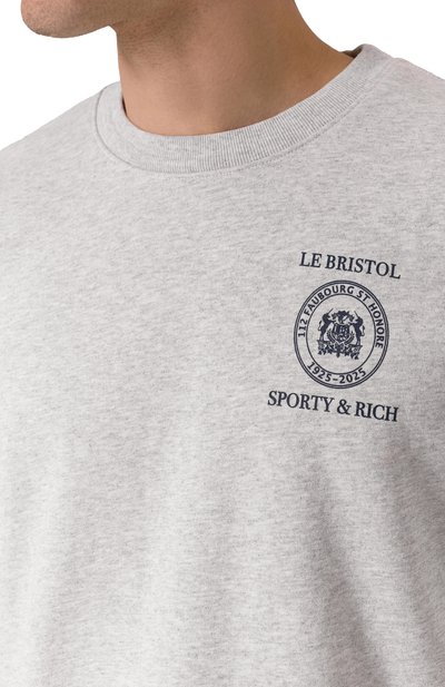 Хлопковый свитшот sporty & rich x le bristol paris SPORTY AND RICH, арт. ST071517620GY03, фото 5