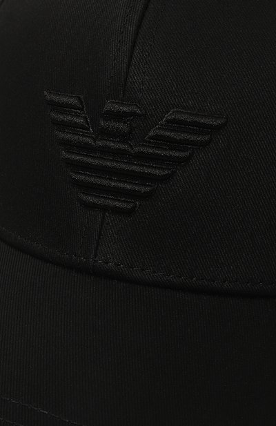 Хлопковая бейсболка EMPORIO ARMANI черного цвета по цене 8755 руб., арт. 230102/4R500, фото 3 Хлопковая бейсболка EMPORIO ARMANI, арт. 230102/4R500, фото 3