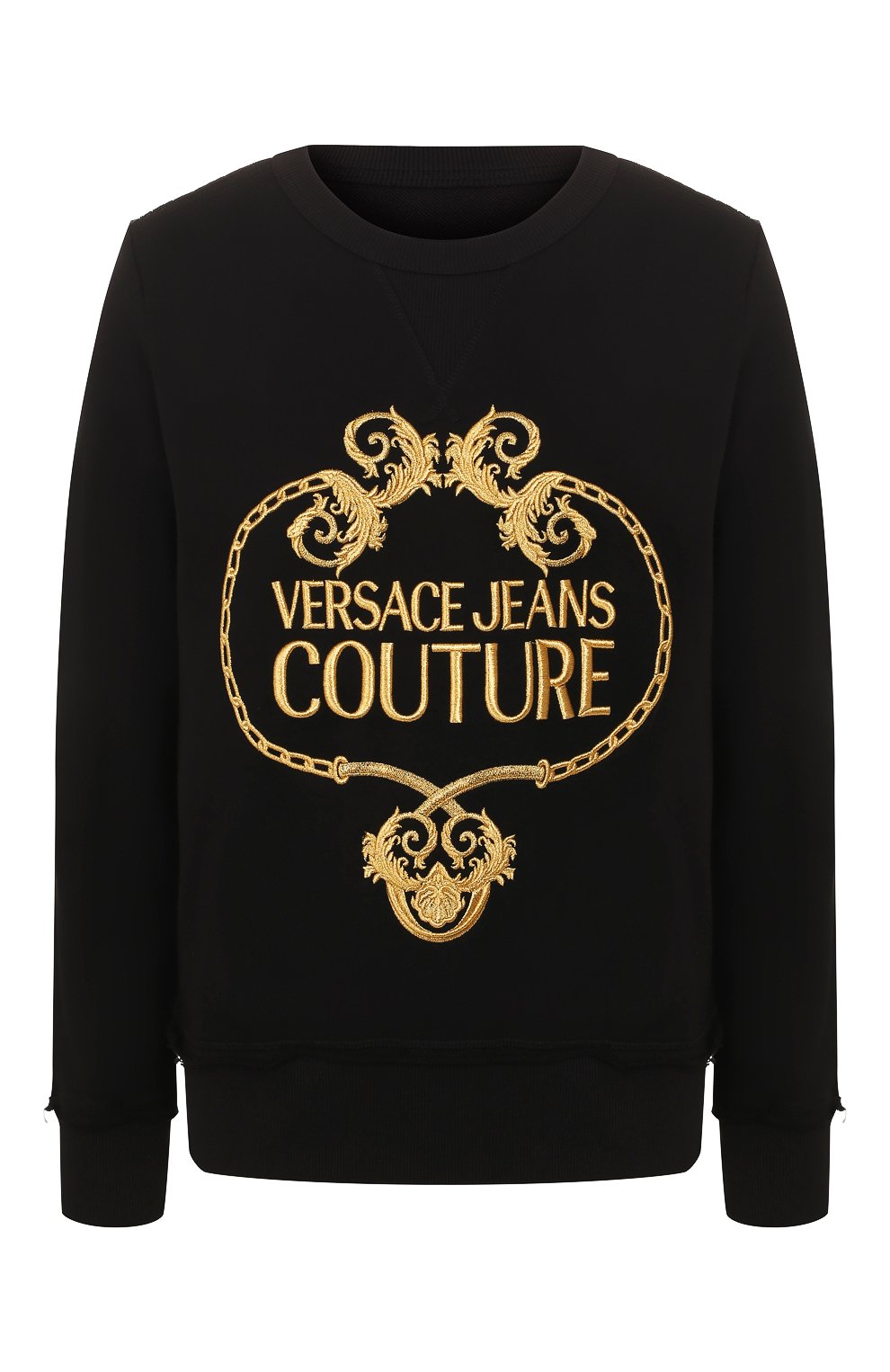 Хлопковый свитшот VERSACE JEANS COUTURE черного цвета по цене 25050 руб., арт. B6HVA73T-VDP309 36/30318, фото 1 Хлопковый свитшот VERSACE JEANS COUTURE, арт. B6HVA73T-VDP309 36/30318, фото 1