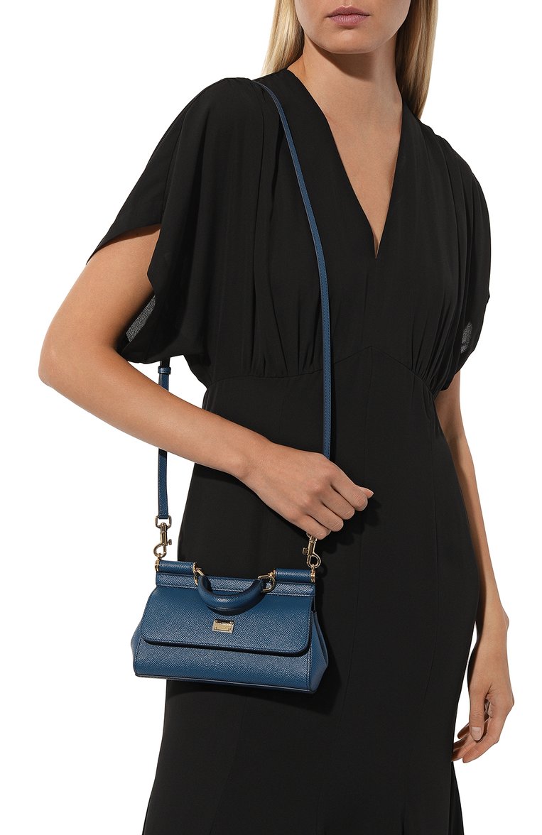 Женская сумка sicily small DOLCE & GABBANA синего цвета, арт. BB9116_BE9116/A1001_1 | Фото 2 (Материал: Натуральная кожа; Ремень/цепочка: На ремешке; Размер: small; Сумки-технические: Сумки top-handle; Автоматизация ТО: Проставлено; Автоматизация состава: Проставлено)