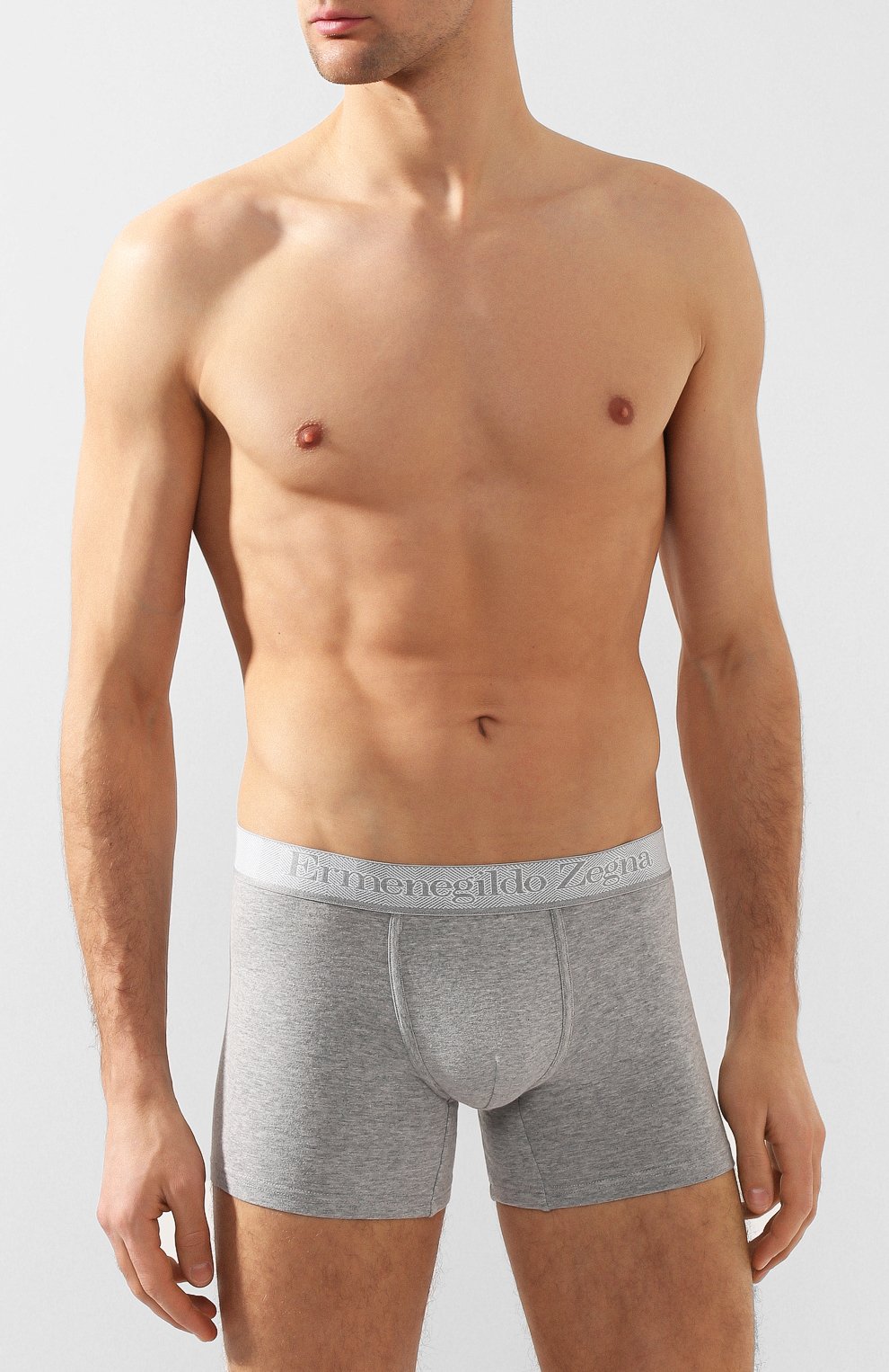 Комплект из двух хлопковых боксеров с широкой резинкой ZEGNA серого цвета по цене 9725 руб., арт. N2X440040, фото 2 Комплект из двух хлопковых боксеров с широкой резинкой ZEGNA, арт. N2X440040, фото 2