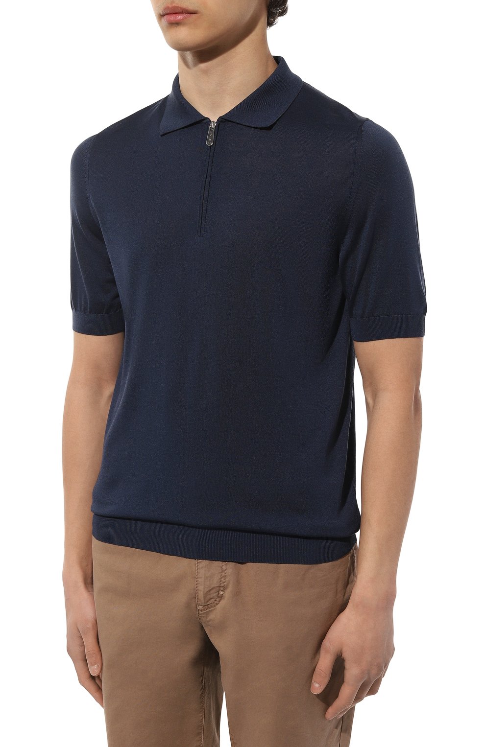 Шелковое поло SVEVO темно-синего цвета по цене 85300 руб., арт. 3501/BSE23/MP35, фото 3 Шелковое поло SVEVO, арт. 3501/BSE23/MP35, фото 3