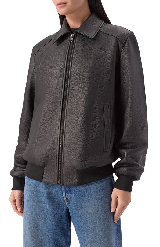 Кожаный бомбер Maslov SMB63 Чёрный  SMB63 Фото 3