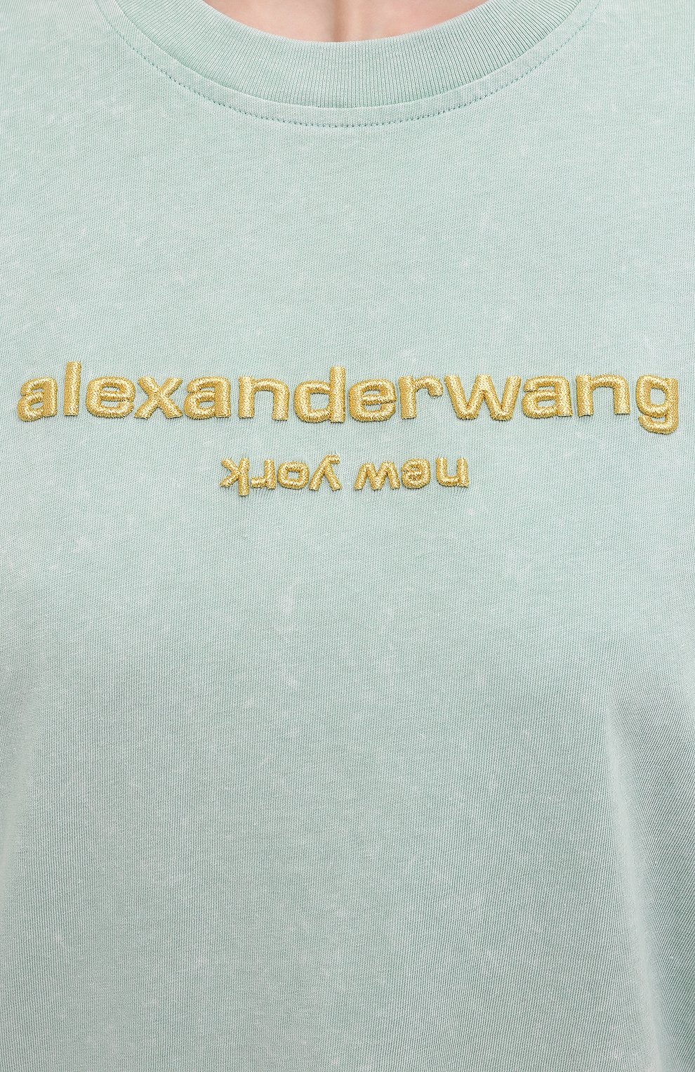 Хлопковая футболка ALEXANDER WANG голубого цвета по цене 31100 руб., арт. UCC1211030, фото 5 Хлопковая футболка ALEXANDER WANG, арт. UCC1211030, фото 5