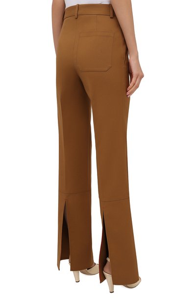 Хлопковые брюки VICTORIA BECKHAM коричневого цвета по цене 89950 руб., арт. 1221WTR002664D, фото 4 Хлопковые брюки VICTORIA BECKHAM, арт. 1221WTR002664D, фото 4