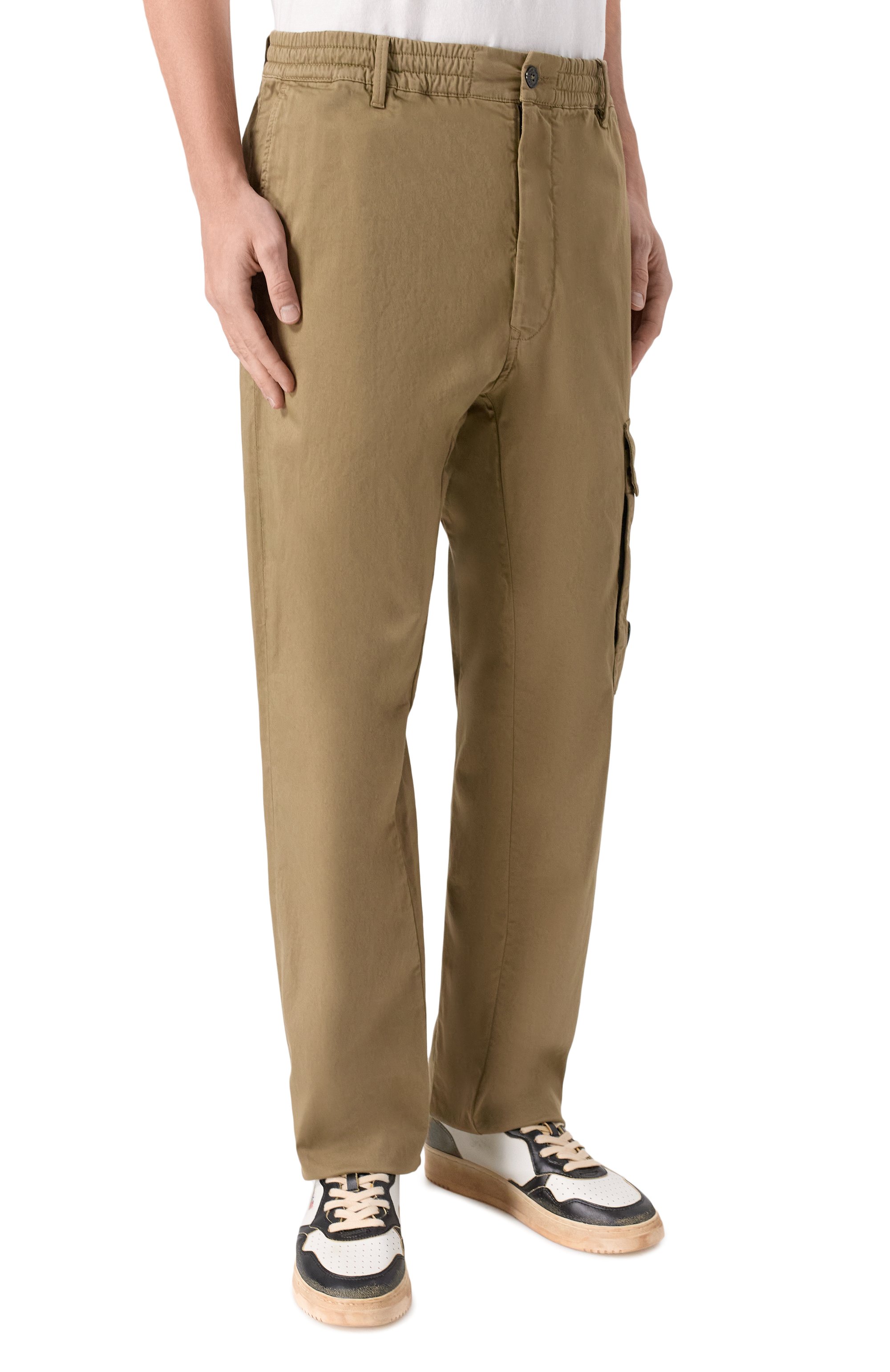 Хлопковые брюки C.P. COMPANY хаки цвета по цене 38950 руб., арт. 20CMPA135A/005694G, фото 3 Хлопковые брюки C.P. COMPANY, арт. 20CMPA135A/005694G, фото 3