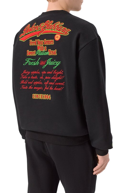 Хлопковый свитшот Dolce & Gabbana G9AHSZ/G7PHG Чёрный  G9AHSZ/G7PHG Фото 4