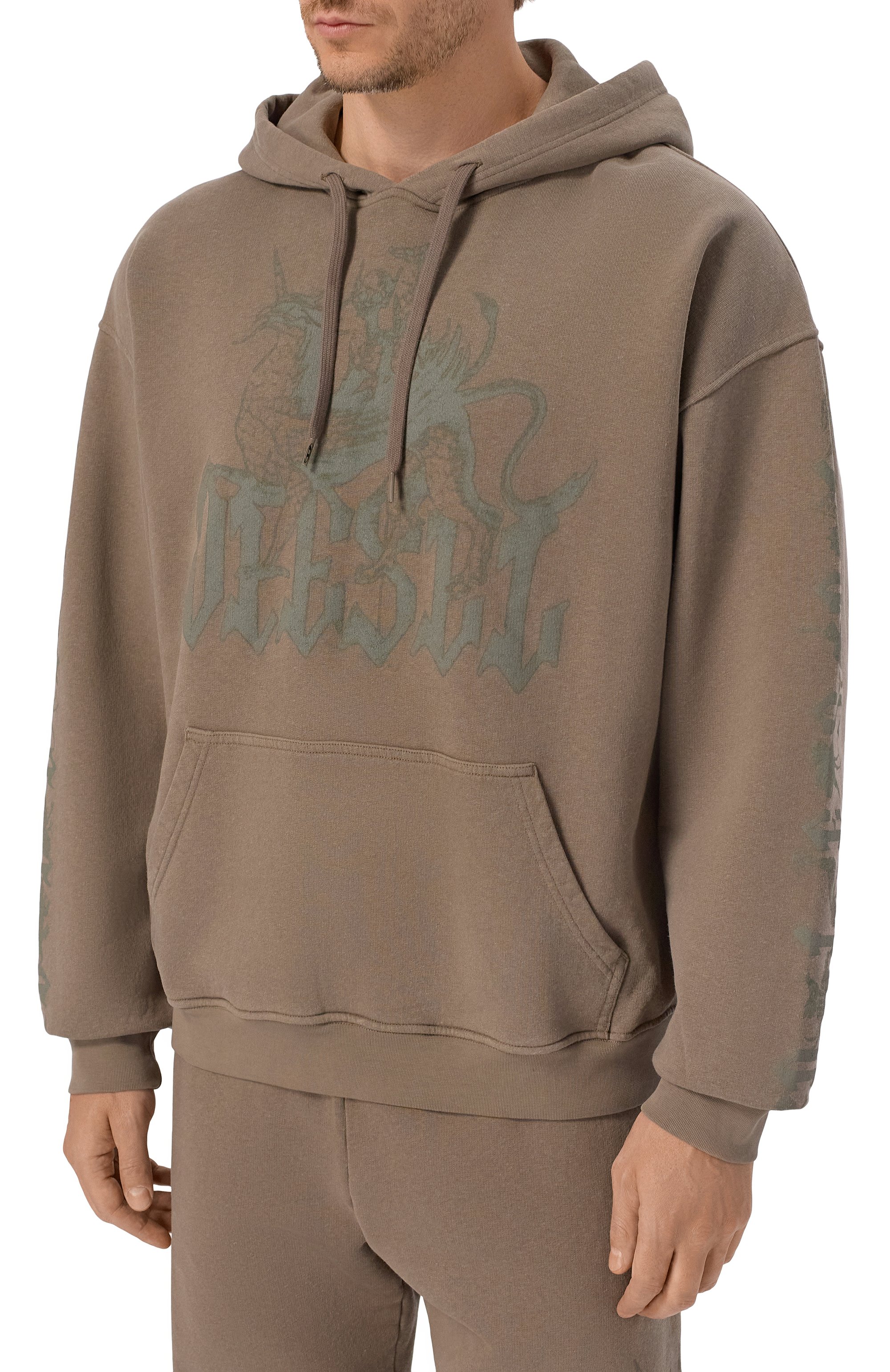 Хлопковое худи DIESEL, арт. A23805/0BKCJ, фото 3