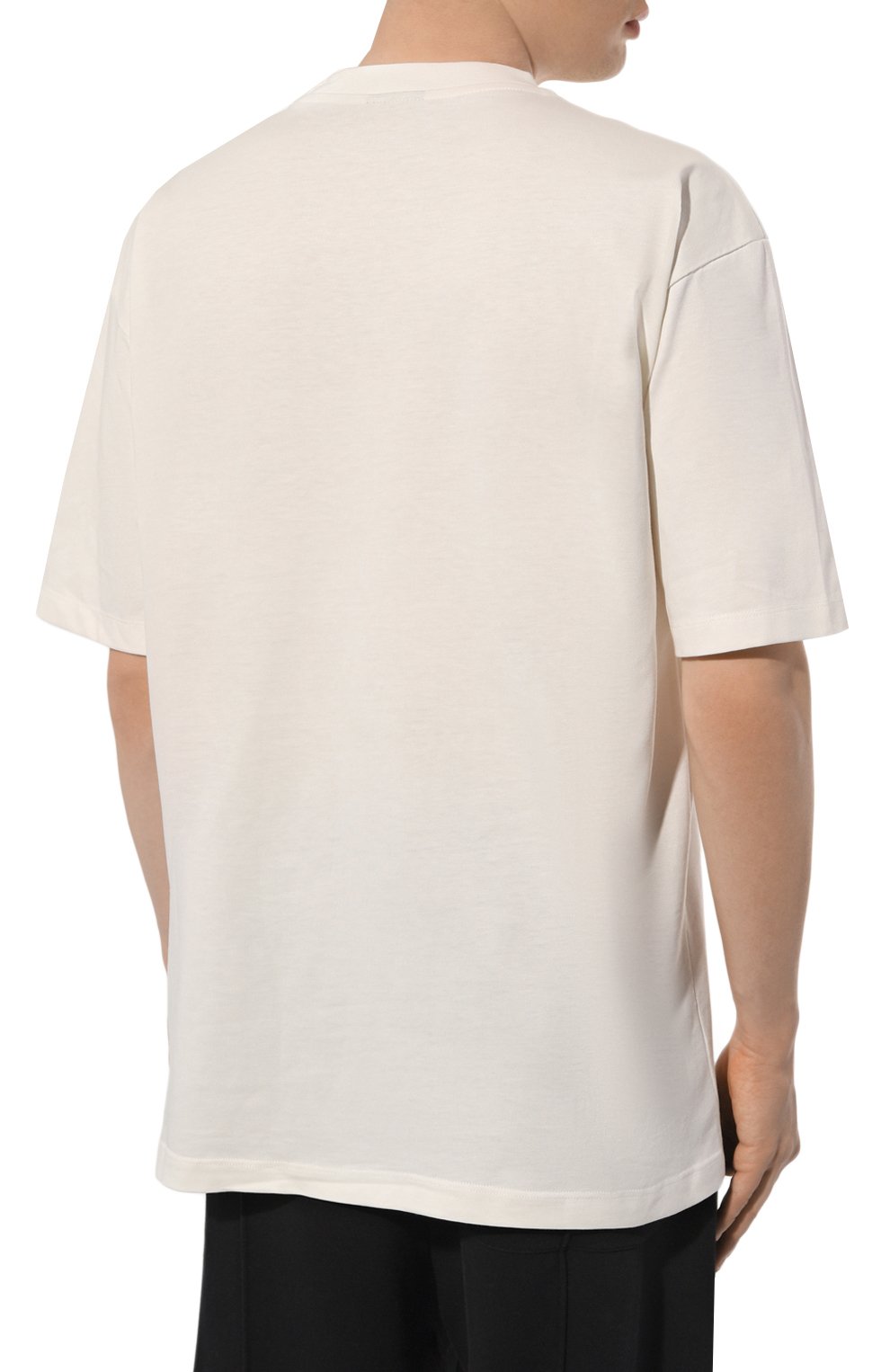 Хлопковая футболка COMME DES FUCKDOWN кремового цвета по цене 8510 руб., арт. CDFU2516, фото 4 Хлопковая футболка COMME DES FUCKDOWN, арт. CDFU2516, фото 4
