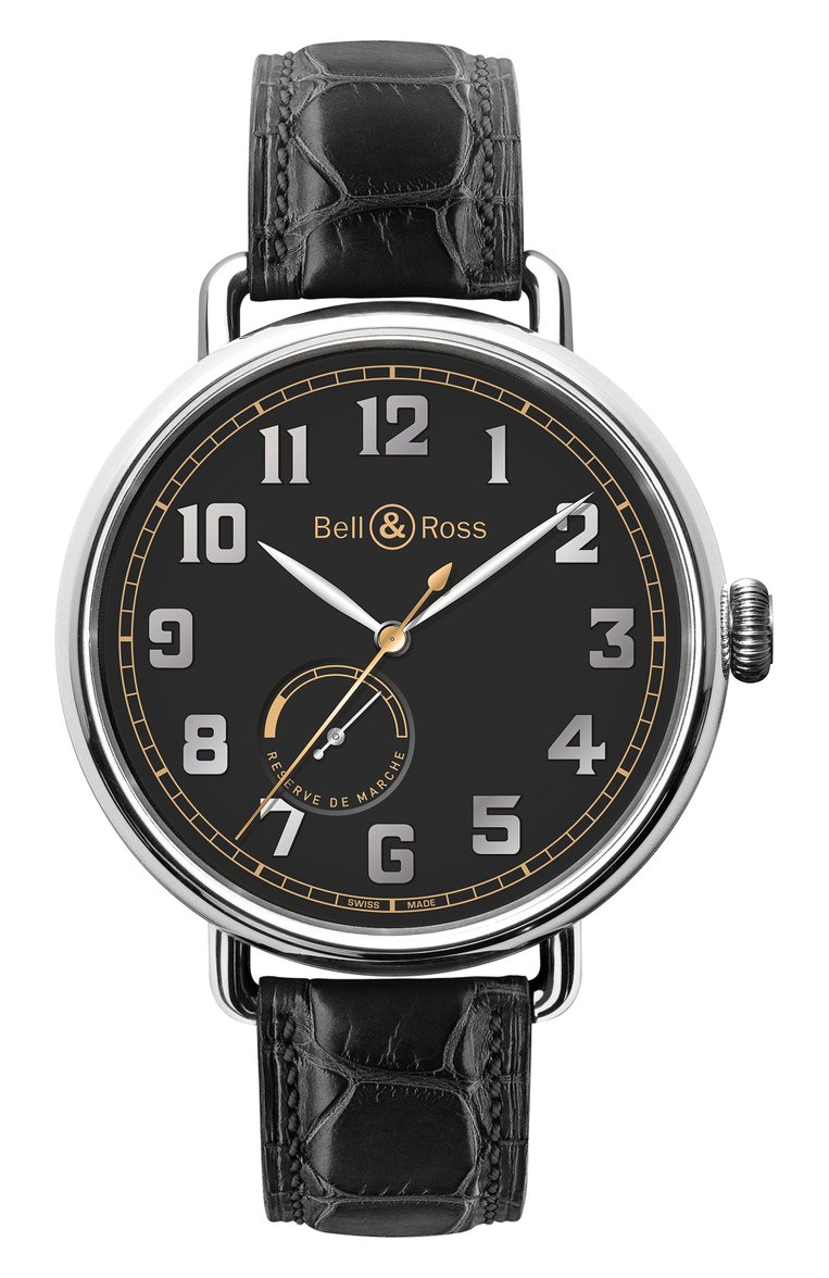 Мужские часы heritage BELL & ROSS бесцветного цвета, арт. BRWW197-HER-ST/SCR | Фото 1 (Цвет циферблата: Чёрный; Материал корпуса: Сталь; Механизм: Автомат; Нос: Не проставлено; Региональные ограничения белый список (Axapta Mercury): Не проставлено; Ограничения доставки: m-style)