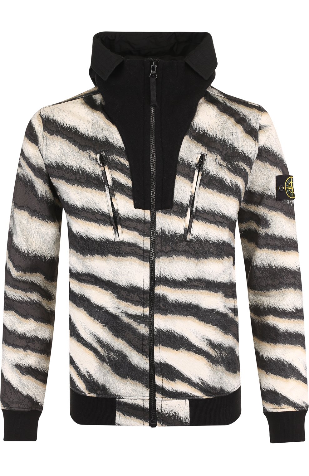 Хлопковая толстовка на молнии с воротником-стойкой и капюшоном STONE ISLAND, арт. 6915652E3, фото 1