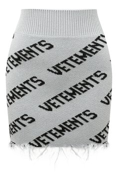 Женская юбка из вискозы и шерсти VETEMENTS серебряного цвета, арт. UE54KN200G | Фото 1 (Материал внешний: Шерсть, Вискоза; Длина Ж (юбки, платья, шорты): Мини; Стили: Гранж; Кросс-КТ: Трикотаж; Женское Кросс-КТ: Юбка-одежда; Материал сплава: Проставлено; Драгоценные камни: Проставлено)