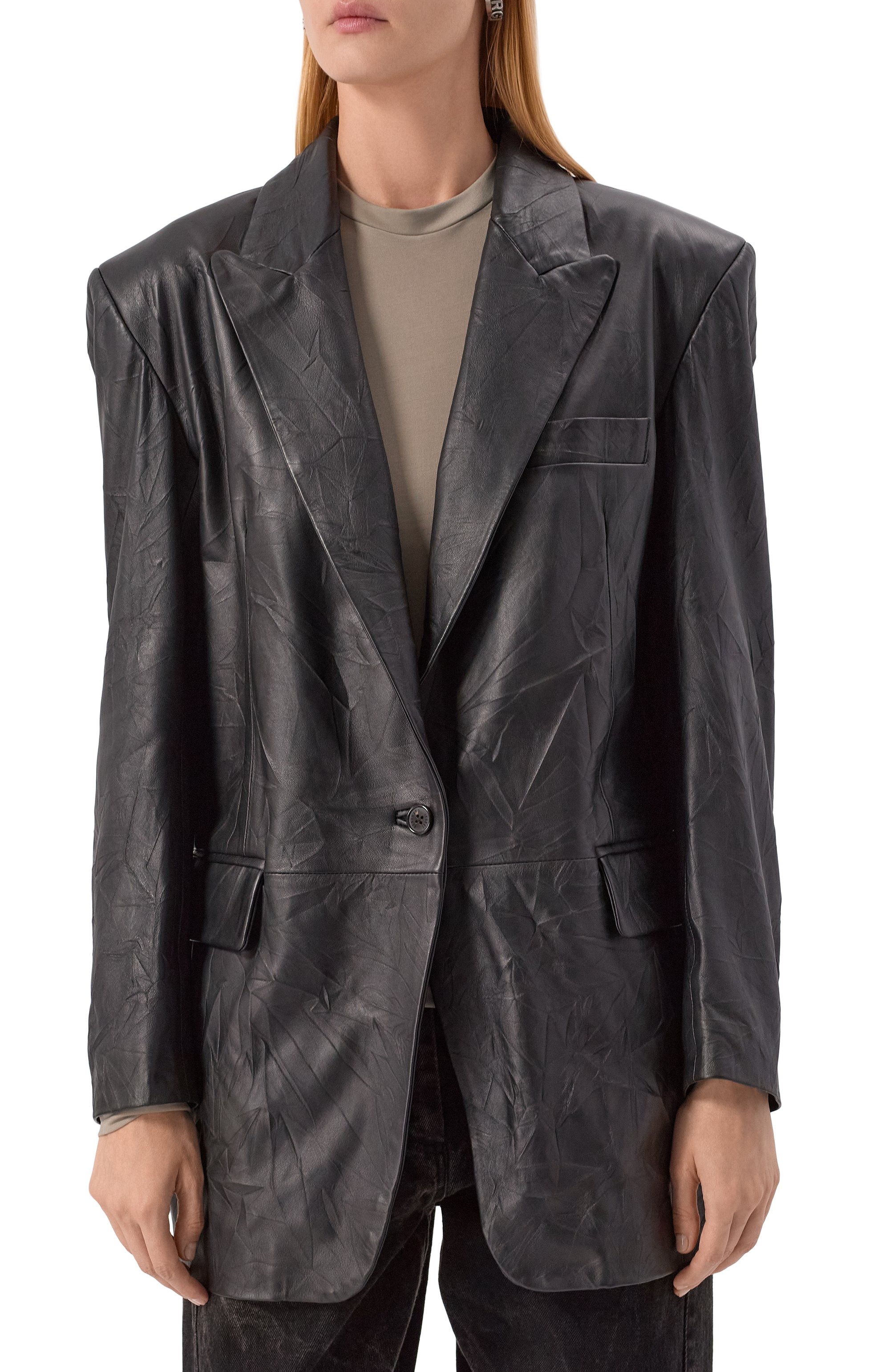 Кожаный жакет ISABEL BENENATO черного цвета по цене 242500 руб., арт. DL102F25, фото 3 Кожаный жакет ISABEL BENENATO, арт. DL102F25, фото 3