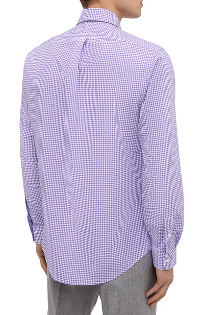 Хлопковая рубашка POLO RALPH LAUREN сиреневого цвета по цене 13700 руб., арт. 710828845/4656I, фото 4 Хлопковая рубашка POLO RALPH LAUREN, арт. 710828845/4656I, фото 4