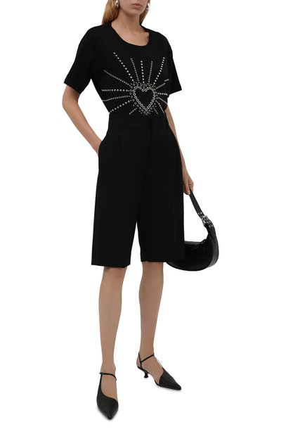 Хлопковая футболка REDVALENTINO черного цвета по цене 21600 руб., арт. WR0MG12K/683, фото 2 Хлопковая футболка REDVALENTINO, арт. WR0MG12K/683, фото 2