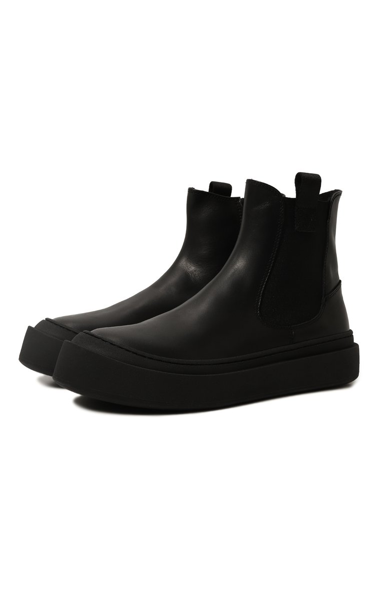 Детские кожаные челси MSGM KIDS черного цвета, арт. 78904/36-40 | Фото 1 (Нос: Не проставлено; Материал внутренний: Текстиль; Кросс-КТ: челси; Материал внешний: Натуральная кожа; Автоматизация состава: Проставлено)