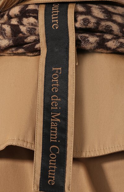 Плащ с шарфом FORTE DEI MARMI COUTURE бежевого цвета по цене 59500 руб., арт. FFW19-1301, фото 5 Плащ с шарфом FORTE DEI MARMI COUTURE, арт. FFW19-1301, фото 5