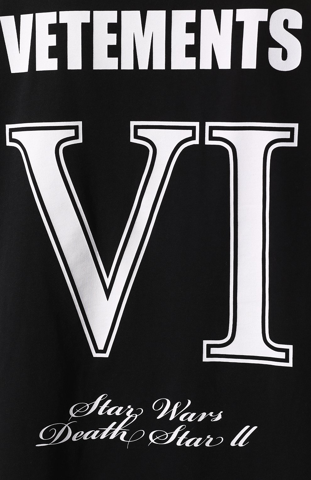 Хлопковая футболка star wars x vetements xl VETEMENTS черного цвета по цене 41100 руб., арт. USW21TS011 1600/W, фото 5 Хлопковая футболка star wars x vetements xl VETEMENTS, арт. USW21TS011 1600/W, фото 5