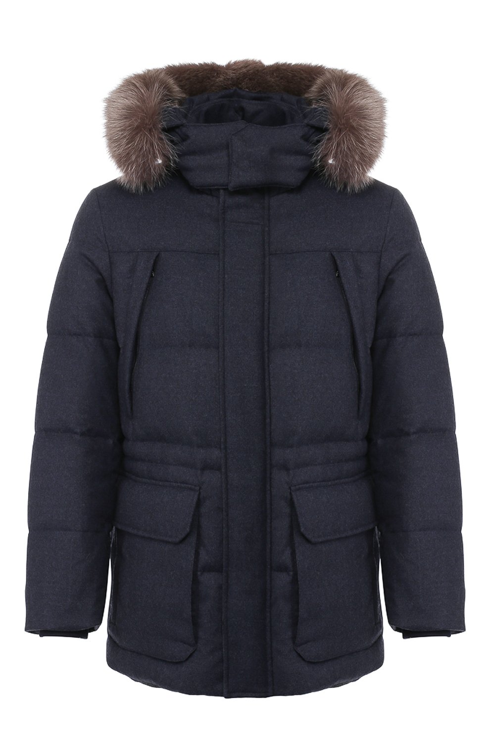 Шерстяной пуховик с меховой отделкой CORNELIANI, арт. 8425J7-9820182/00, фото 1