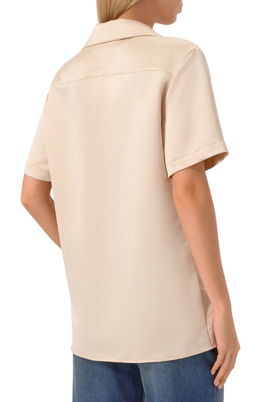 Атласная рубашка Balmain CH0HN085/XI63 Бежевый  CH0HN085/XI63 Фото 4