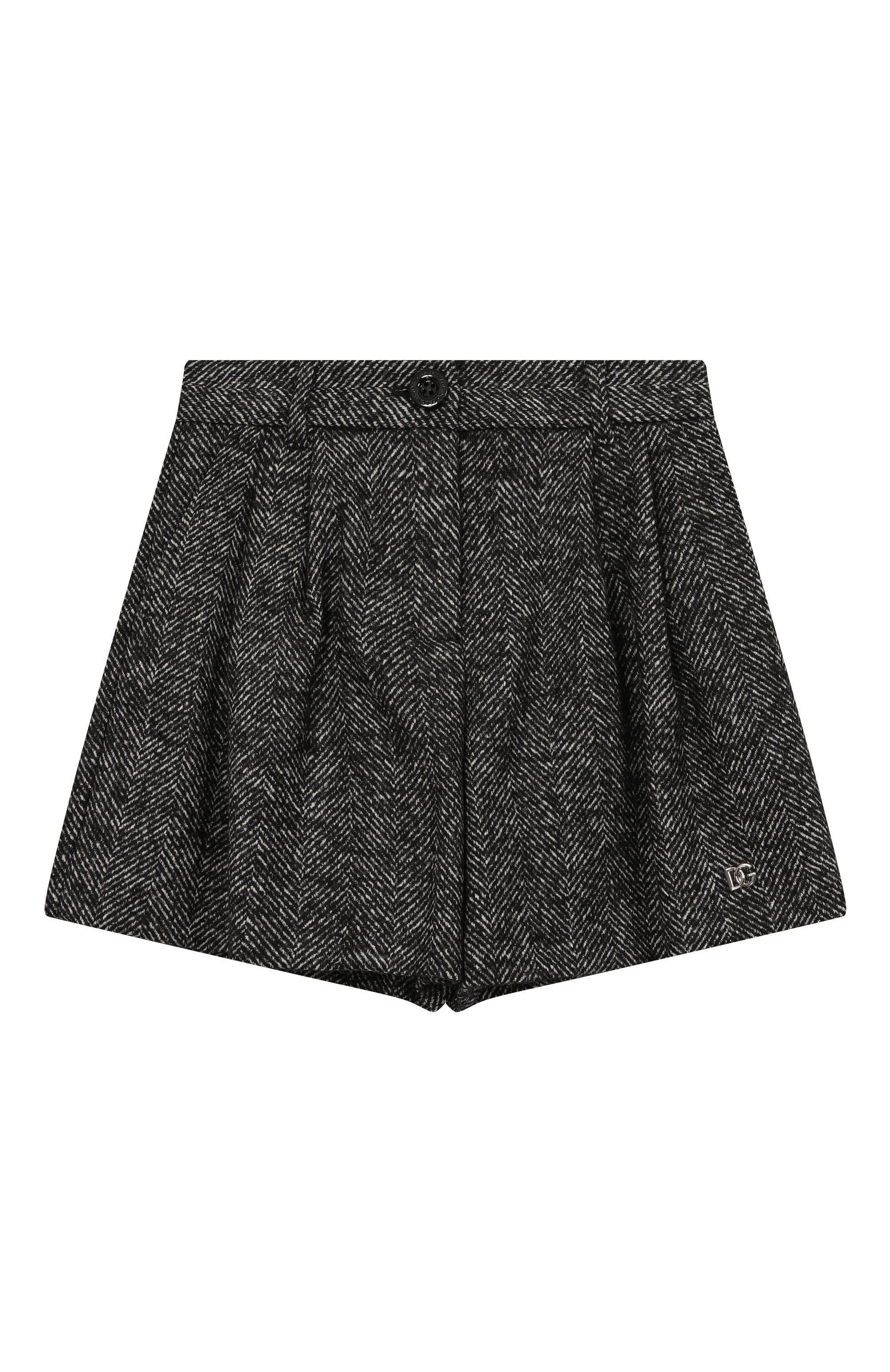 Твидовые шорты DOLCE & GABBANA темно-серого цвета по цене 47800 руб., арт. L53Q46/FCZAF/8-12+, фото 1 Твидовые шорты DOLCE & GABBANA, арт. L53Q46/FCZAF/8-12+, фото 1