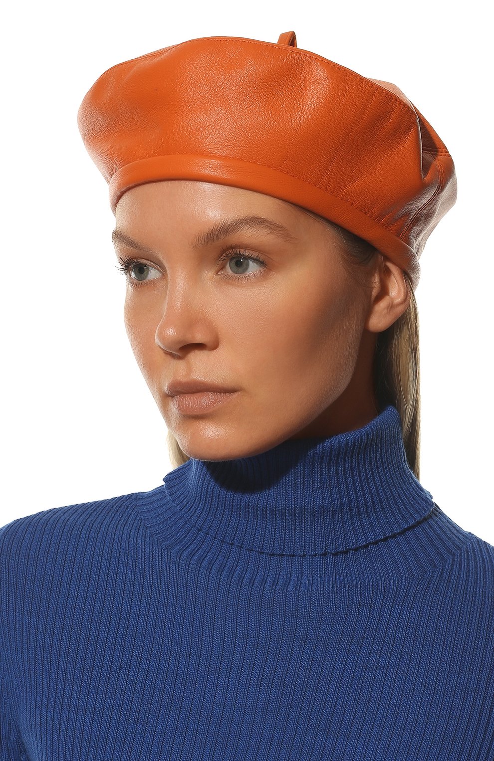Кожаный берет COCOSHNICK HEADDRESS, арт. beretorange, фото 2