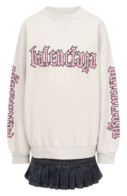 Хлопковое платье Balenciaga 838718/TSVW5 Разноцветный 838718/TSVW5