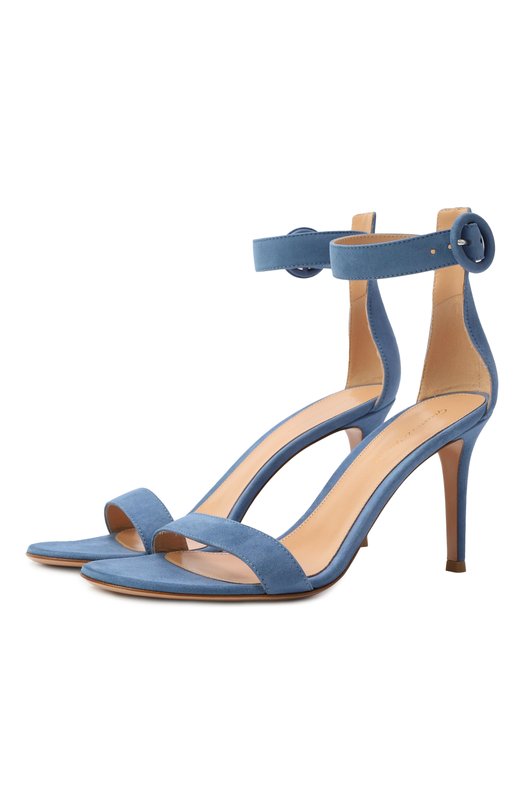 Замшевые босоножки Portofino 85 Gianvito Rossi G60953.85RIC.CAMANTB Синий G60953.85RIC.CAMANTB