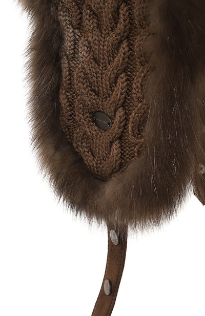 Шапка-ушанка с отделкой из меха соболя BLACK SABLE, арт. BS-24005G, фото 3