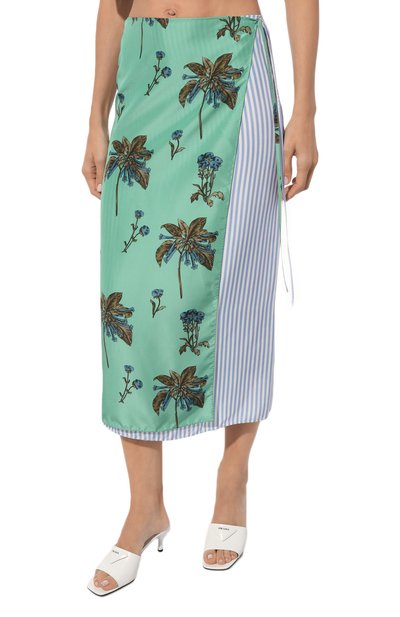 Шелковая юбка PRADA, арт. P109MG-1ZNR-F0229-212, фото 3