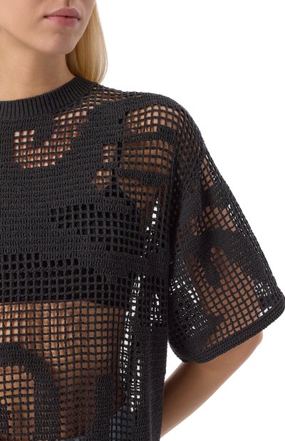 Хлопковый пуловер NANUSHKA черного цвета по цене 62150 руб., арт. NW25SSTP24499, фото 5 Хлопковый пуловер NANUSHKA, арт. NW25SSTP24499, фото 5