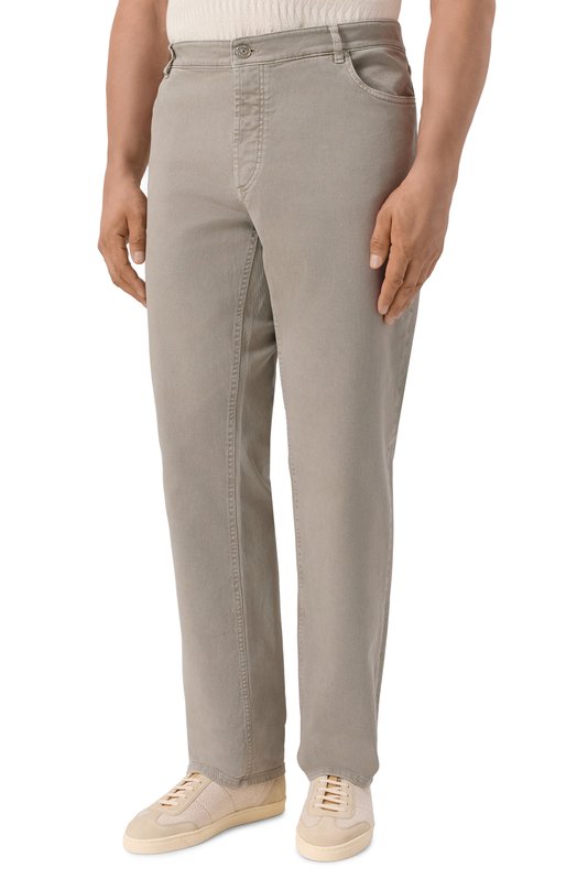 Джинсы Traditional Fit Brunello Cucinelli M277PB3210 Хаки  M277PB3210 Фото 3
