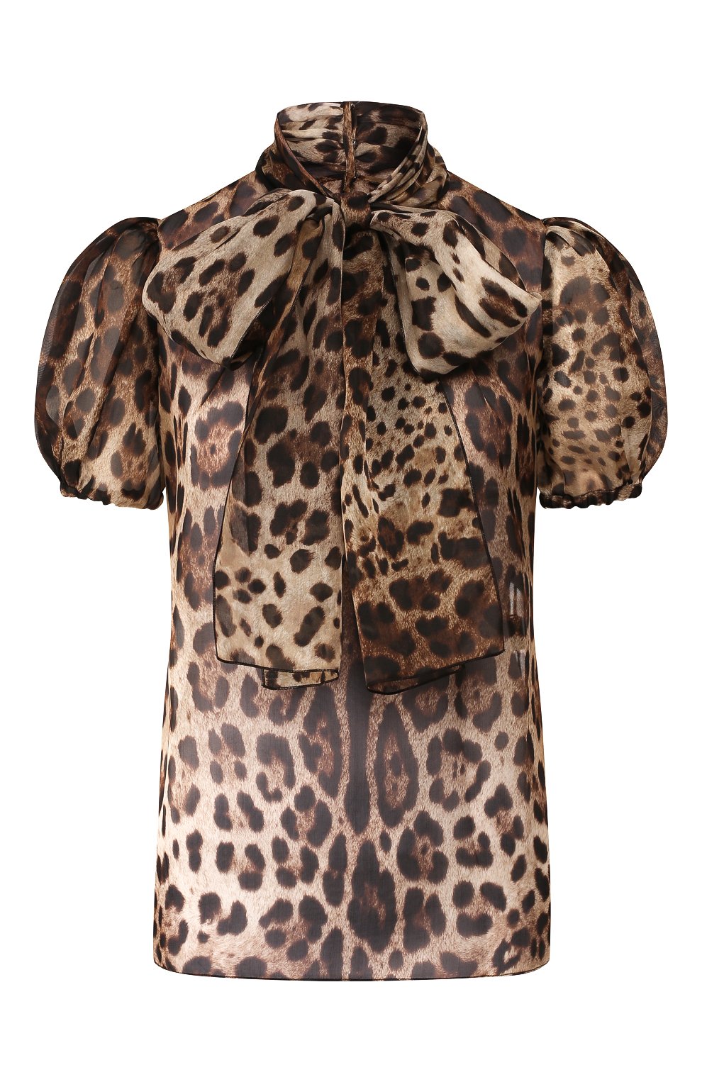 Шелковая блузка DOLCE & GABBANA леопардового цвета по цене 89950 руб., арт. F73V5T/HS15L, фото 1 Шелковая блузка DOLCE & GABBANA, арт. F73V5T/HS15L, фото 1