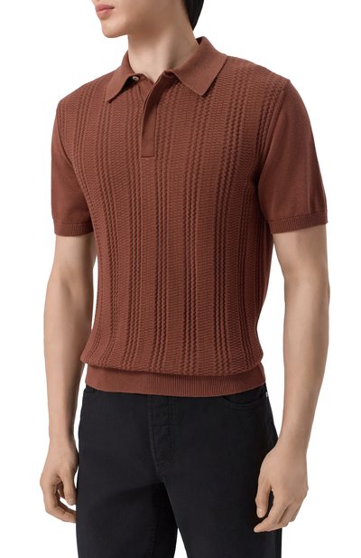 Поло CANALI коричневого цвета по цене 59650 руб., арт. C1177/MK02463, фото 3 Поло CANALI, арт. C1177/MK02463, фото 3