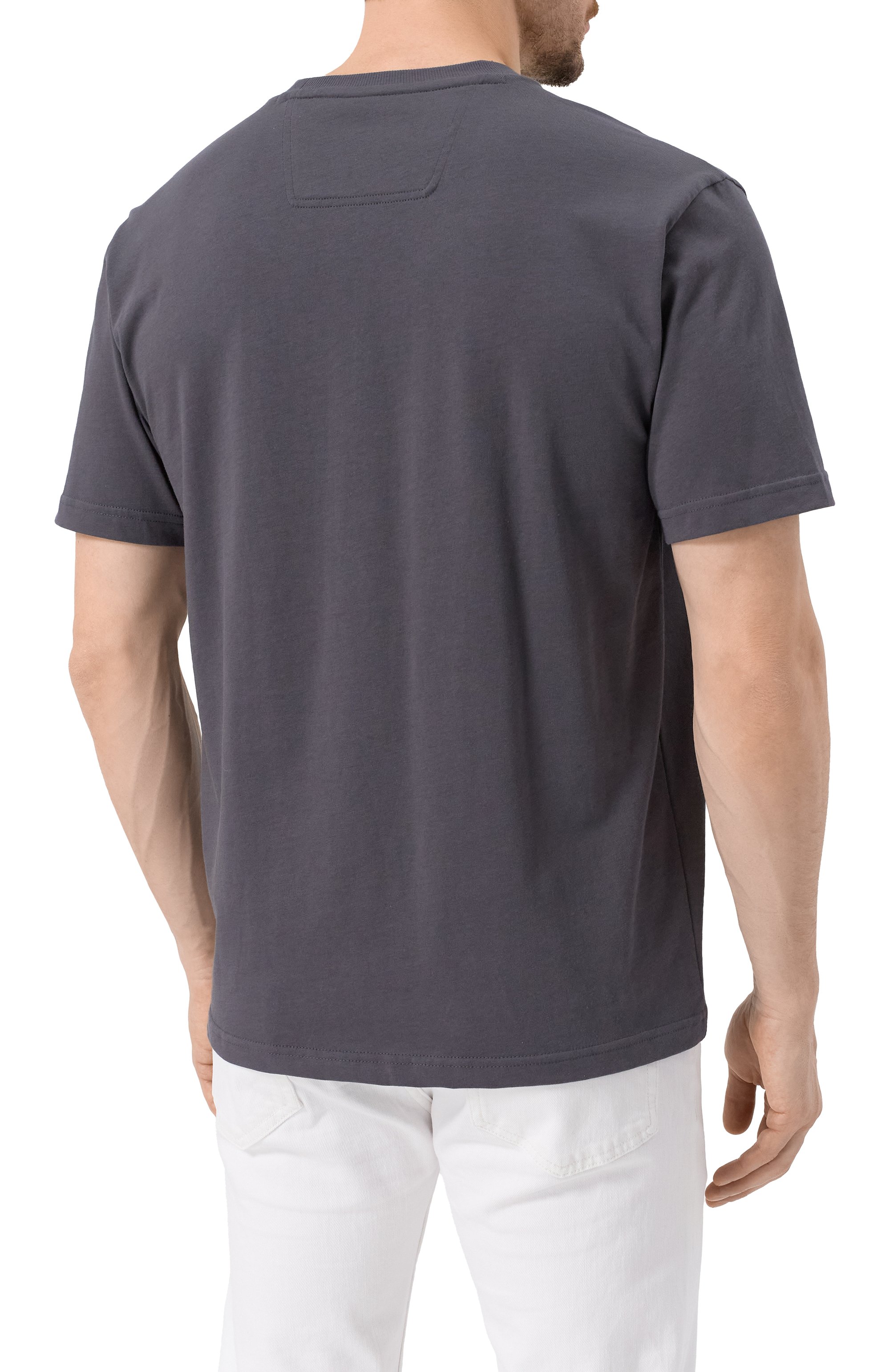 Хлопковая футболка BOSS GREEN темно-серого цвета по цене 13450 руб., арт. 50530997, фото 4 Хлопковая футболка BOSS GREEN, арт. 50530997, фото 4