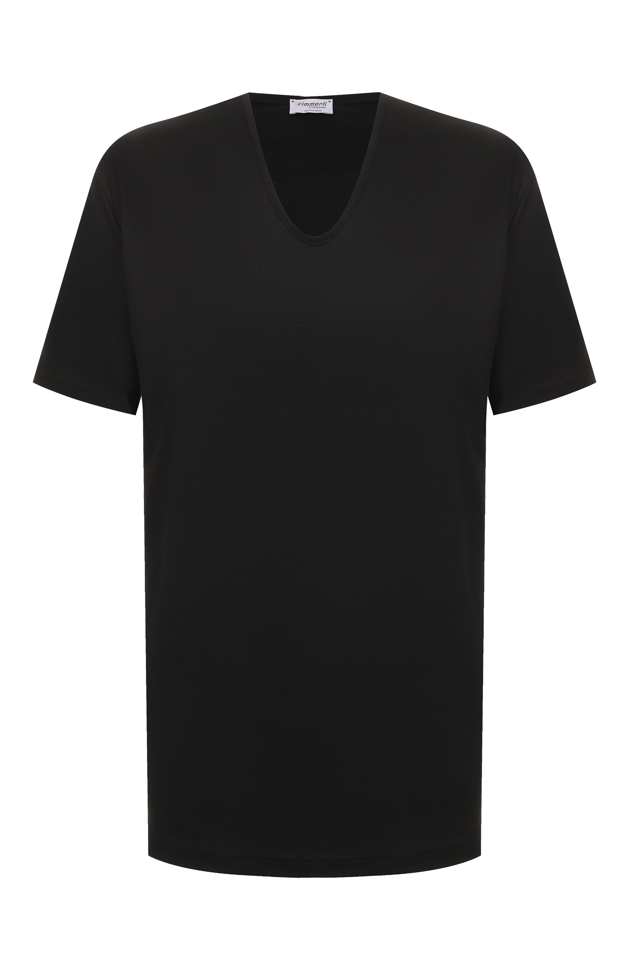 Хлопковая футболка ZIMMERLI черного цвета по цене 21750 руб., арт. 286-1442_001, фото 1 Хлопковая футболка ZIMMERLI, арт. 286-1442_001, фото 1