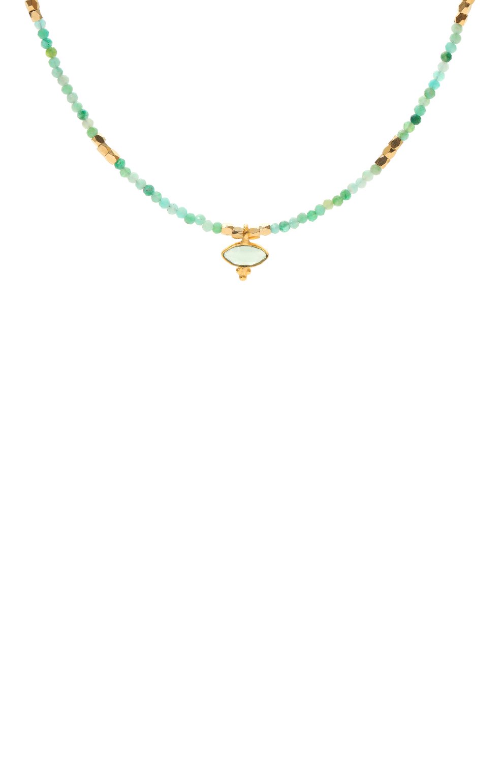 Колье HANKA_IN зеленого цвета по цене 16700 руб., арт. EYE-CH-AMA-CAL-1M, фото 3 Колье HANKA_IN, арт. EYE-CH-AMA-CAL-1M, фото 3