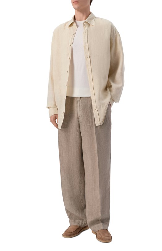 Льняные брюки InLinum MIAKY/TR0PEA Бежевый  MIAKY/TR0PEA Фото 2