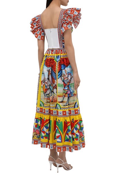 Хлопковое платье DOLCE & GABBANA разноцветного цвета по цене 212000 руб., арт. F6G8RT/GDS11, фото 4 Хлопковое платье DOLCE & GABBANA, арт. F6G8RT/GDS11, фото 4