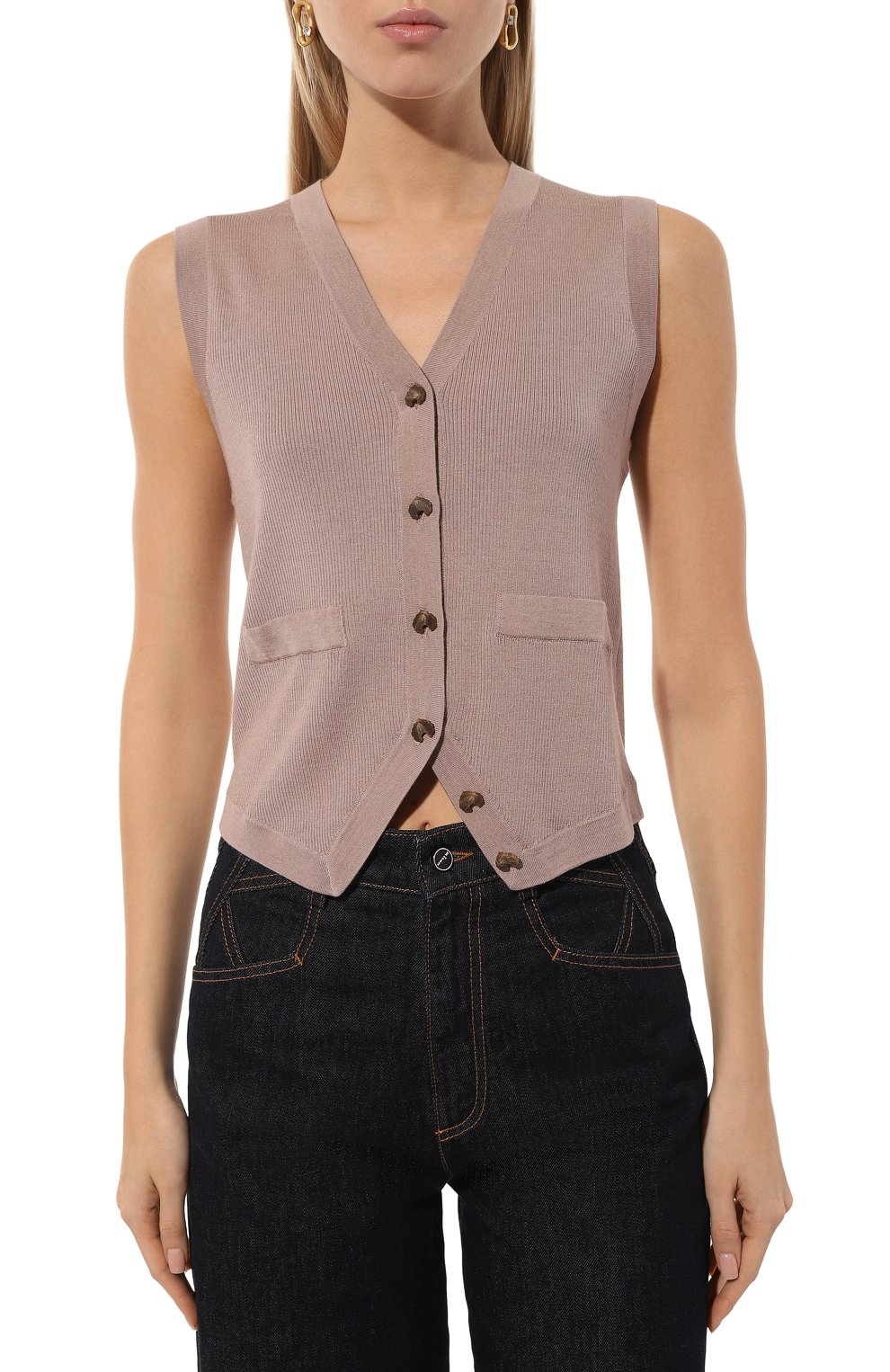 Жилет из шерсти и шелка AKHMADULLINA бежевого цвета по цене 99900 руб., арт. 1225.2JI909/W120, фото 3 Жилет из шерсти и шелка AKHMADULLINA, арт. 1225.2JI909/W120, фото 3