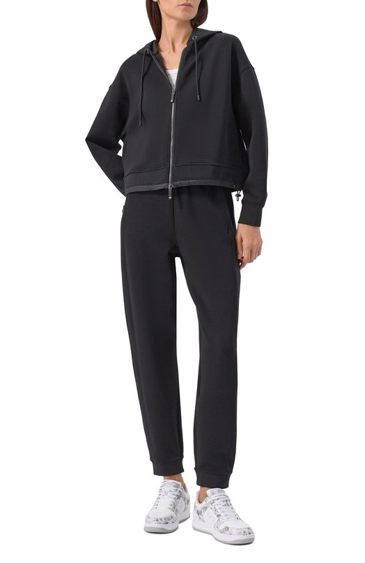 Хлопковая толстовка Emporio Armani EW001358/AF10002 Чёрный  EW001358/AF10002 Фото 2