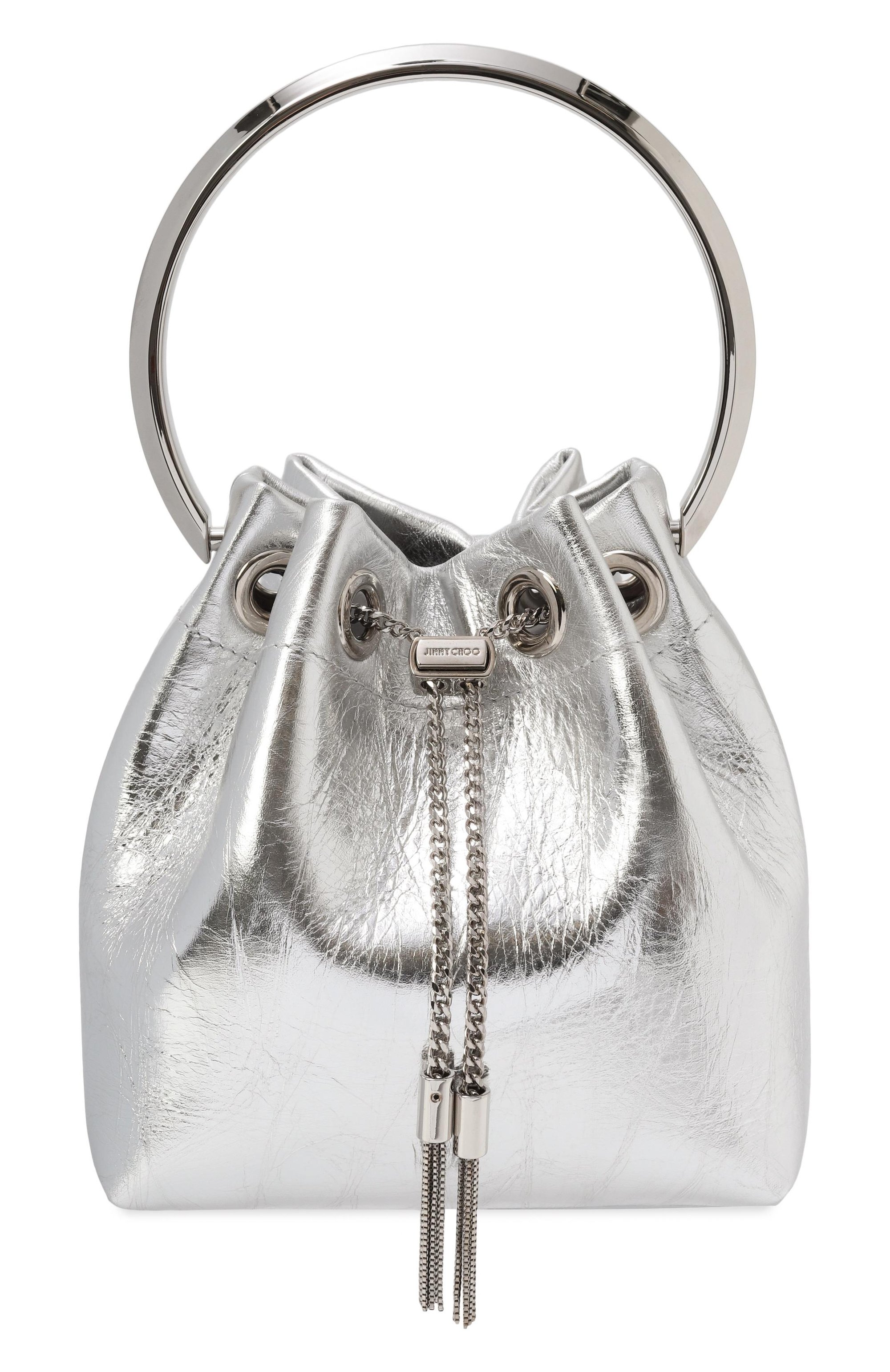 Сумка bon bon JIMMY CHOO серебряного цвета по цене 138000 руб., арт. B0NB0NTZZ, фото 1 Сумка bon bon JIMMY CHOO, арт. B0NB0NTZZ, фото 1