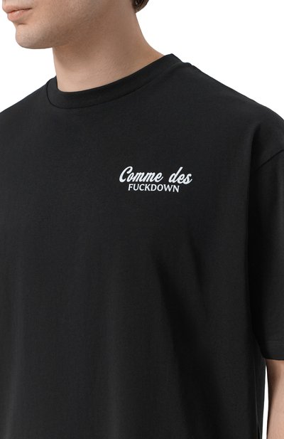 Хлопковая футболка COMME DES FUCKDOWN черного цвета по цене 8410 руб., арт. CFABM01929, фото 5 Хлопковая футболка COMME DES FUCKDOWN, арт. CFABM01929, фото 5